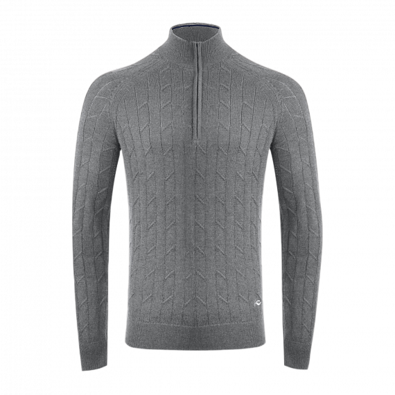 Пуловер KJUS Cashmere Luxe Half-Zip Steel Grey Melange/Black